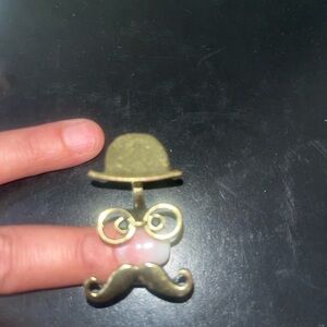 Gold Colour Mustache Ring